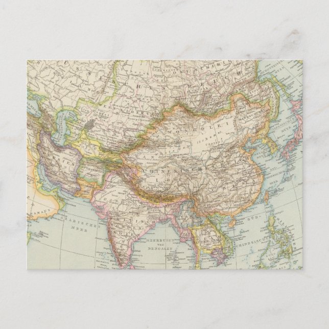 Asien - Map of Asia Postcard (Front)