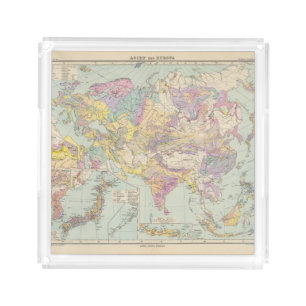 Asien u Europa - Atlas Map of Asia and Europe Acrylic Tray