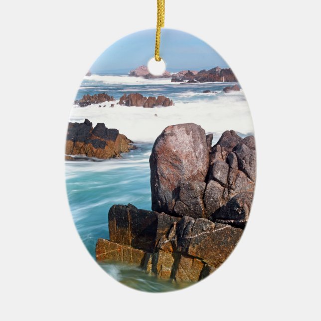 Asilomar Beach, Monterey, California, USA Ceramic Ornament (Front)