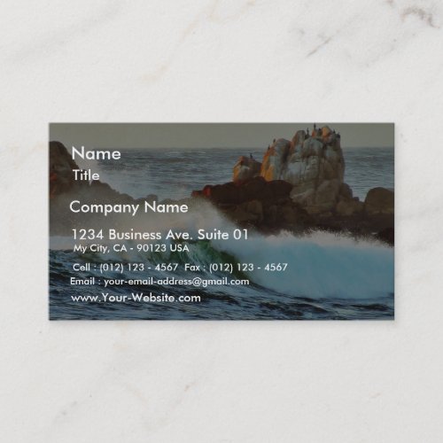 Asilomar Beaches Waves Ocean Dusk Business Card Templates