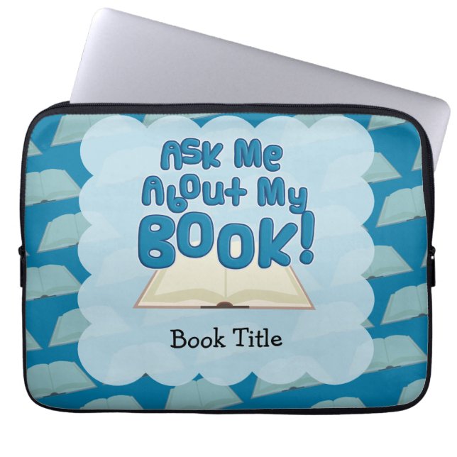 Ask About Book Cartoon Author Promotional Design Laptop Sleeve (Front)