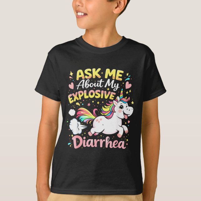 Ask about explosive diarrhea funny poop meme T-Shirt (Front)