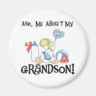 Ask About My Grandson Tshirts and Gifts Magnet