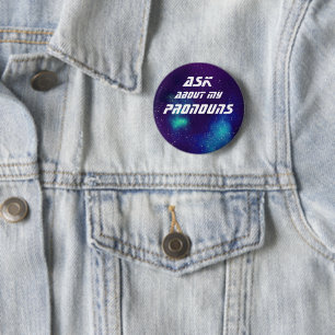 Ask About My Pronouns Customizable Galaxy Button