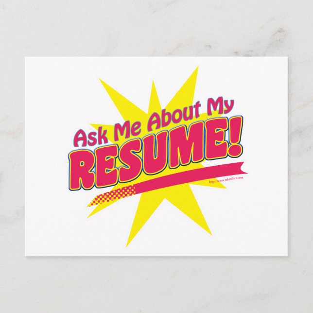 Ask About My Resume Job Networking Postcard (Front)