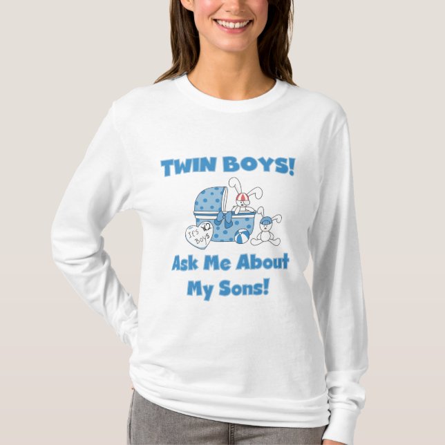 Ask About My Twin Sons Tshirts and Gifts (Front)
