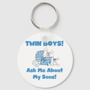 Ask About My Twin Sons Tshirts and Gifts Keychain