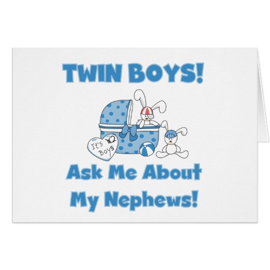 Ask About Twin Nephews Cards (Front Horizontal)