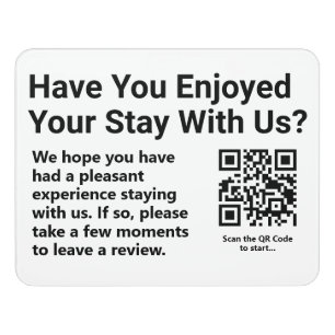 Ask Customers to Leave a Review QR Code Door Sign