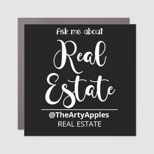 ask e about real estate agent business promo tote  car magnet