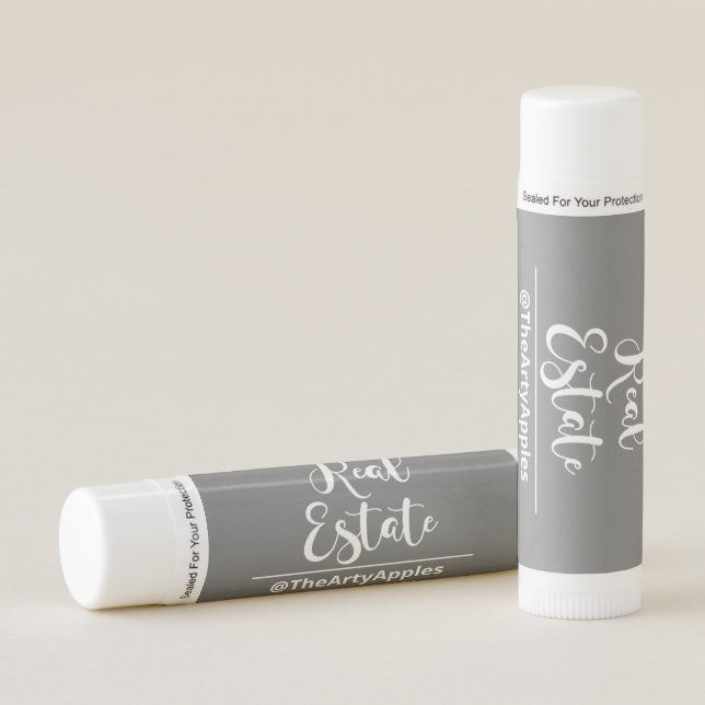 ask e about real estate agent business promotion lip balm (Front)