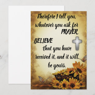 Ask for In Prayer Scripture Flat Greeting Card