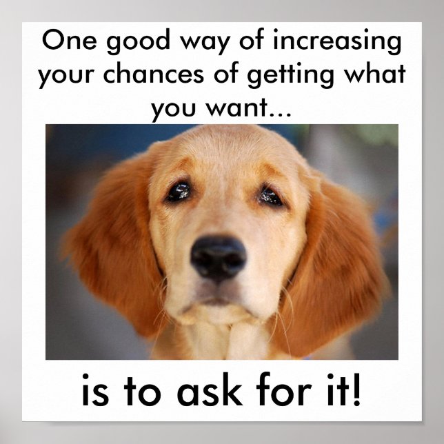 Ask for what you want poster (Front)