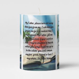 Ask God's Forgiveness Prayer Pillar Candle