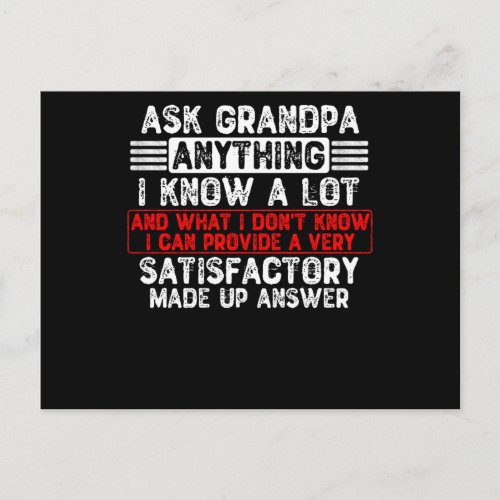Ask Grandpa Anything Postcard