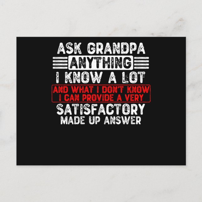 Ask Grandpa Anything Postcard (Front)