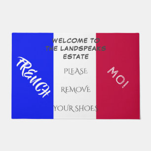Ask Guests to Remove Shoes with French Flag Doormat