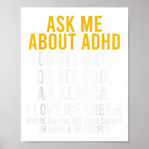 Ask Me About Adhd Autism Mental Health Awareness Poster