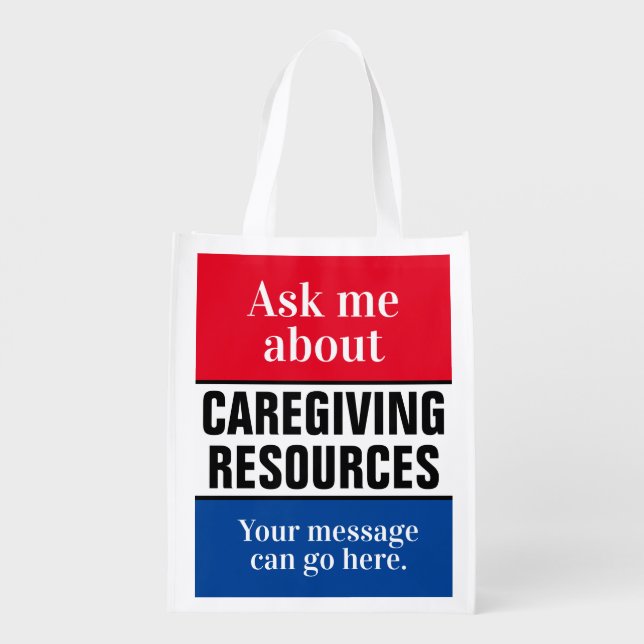 Ask Me About Caregiving Resources Grocery Bag (Back)