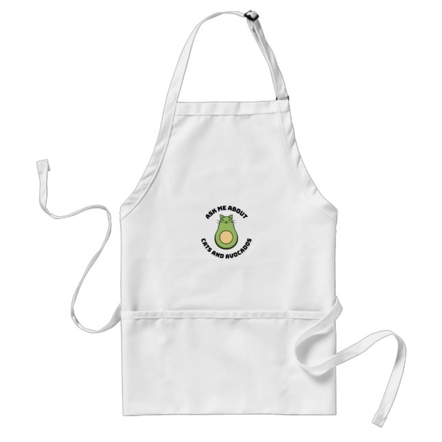 Ask me about cats and avocados adult apron (Front)