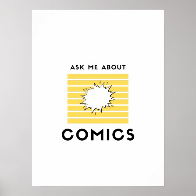 Ask me about comics poster (Front)