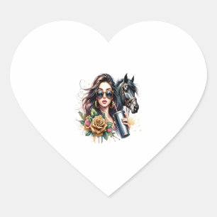 Ask Me About Horse Funny Horse Heart Sticker
