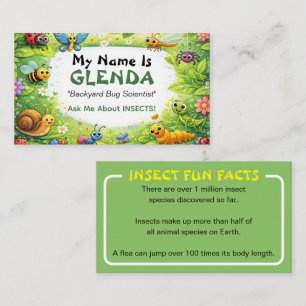 Ask Me About Insects Kids Personal Calling Card