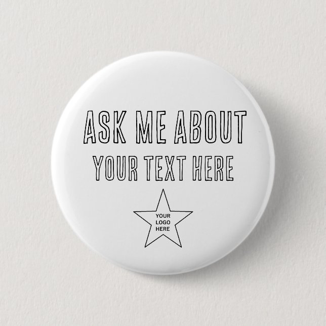 Ask Me About Logo Button (Front)