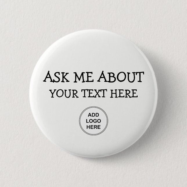 Ask Me About Logo Design Button (Front)