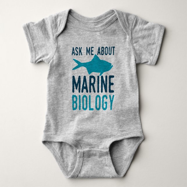 Ask Me About Marine Biology Baby Bodysuit (Front)