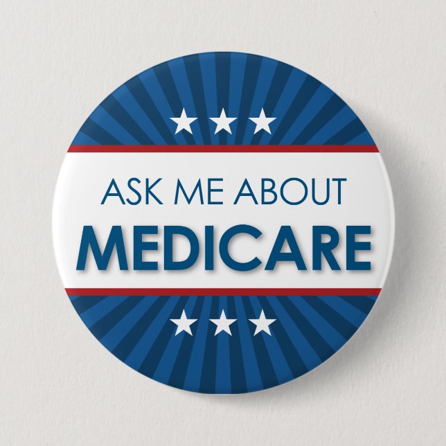 Ask Me About Medicare - Americana Button (Front)