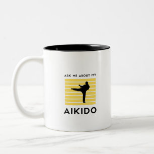 Ask me about my aikido Two-Tone coffee mug