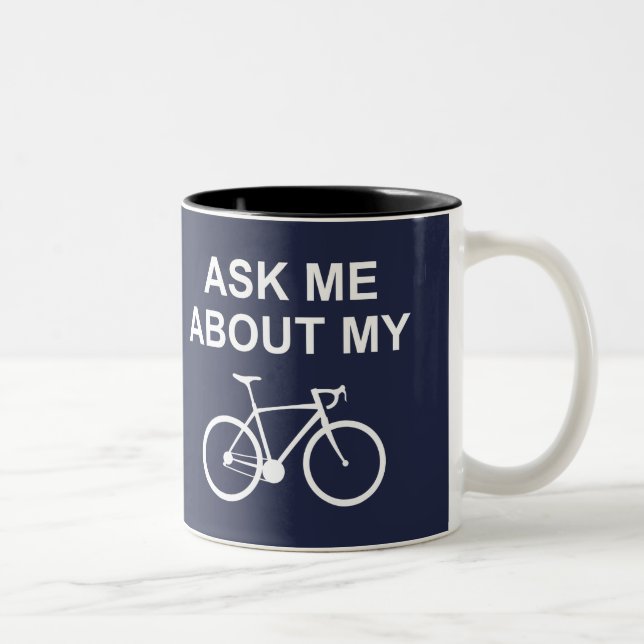 Ask Me About My Bike Two-Tone Coffee Mug (Right)