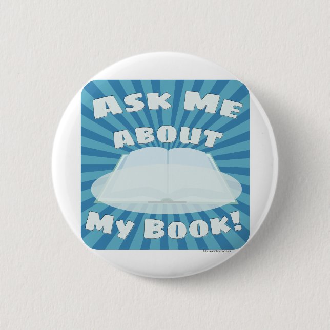 Ask Me About My Book Custom Style! Button (Front)