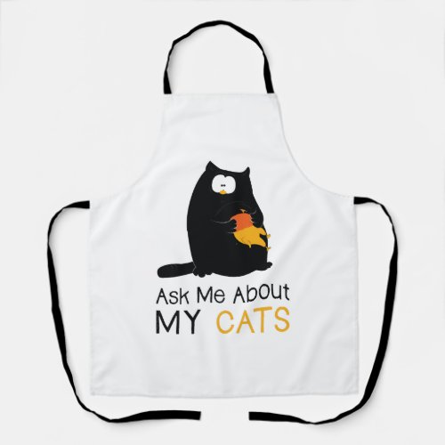 Ask Me About My Cats Shirt Proud Cat Mom T_shirt Apron