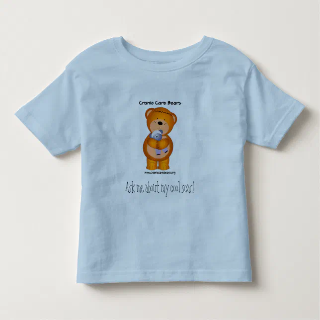 Ask Me About My Cool Scar! - Cranio Care Bears Toddler T-Shirt, Toddler Unisex, Size: 4T, Light Blue