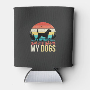 Ask Me About My Dogs Retro Sunset_1 Can Cooler