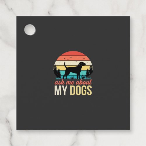 Ask Me About My Dogs Retro Sunset_1 Favor Tags
