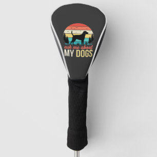 Ask Me About My Dogs Retro Sunset_1 Golf Head Cover