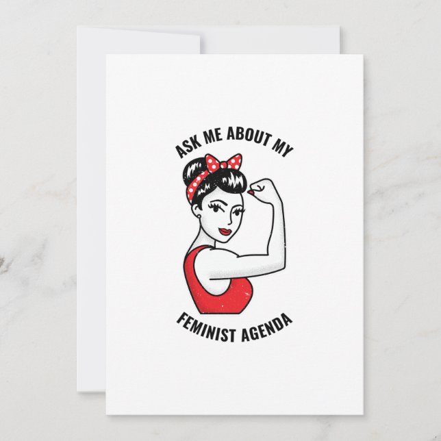 Ask me about my feminist agenda holiday card (Front)