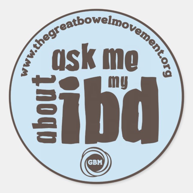 Ask Me About My IBD Sticker - Blue (Front)