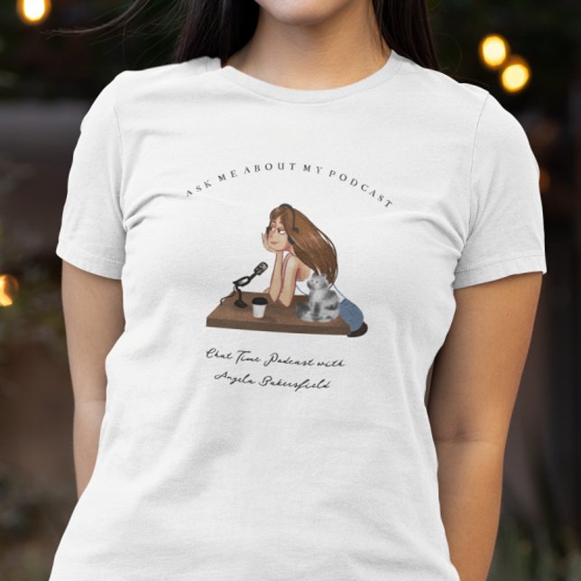 Ask Me About My Podcast | Monogram Podcaster T-Shirt (Creator Uploaded)