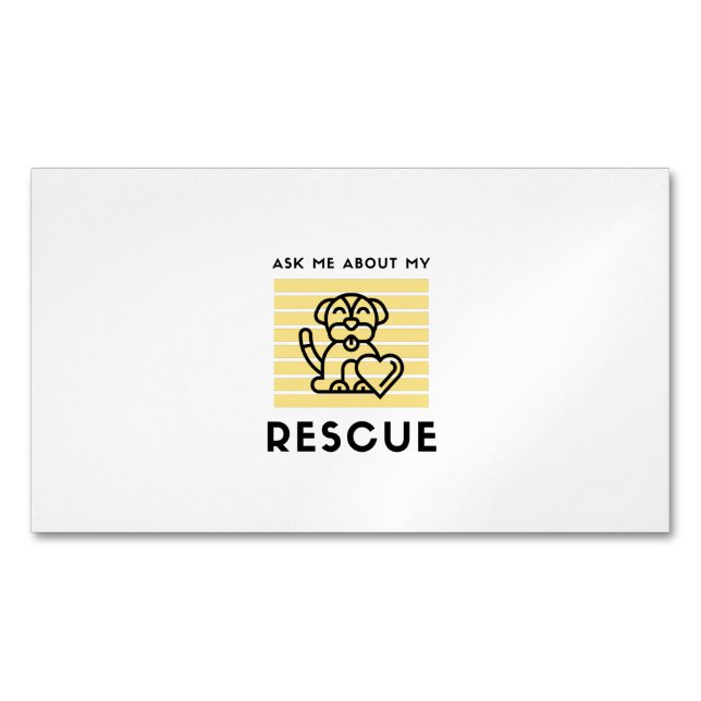 Ask me about my rescue dog business card magnet (Front)
