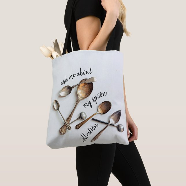 Ask Me About My Spoon Collection Tote Bag (Close Up)