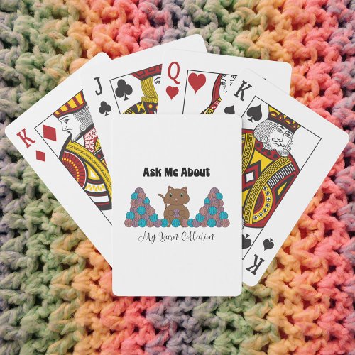 Ask Me About My Yarn Collection Cat Funny Playing Cards