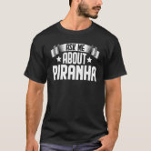 Unisex Skeletal Piranha Heavy Cotton T-Shirt, Fish Shirt, Piranha Fish Shirt,  Unisex Fish Shirt, Fish Gift, Fish Tee, Scary Fish Shirt