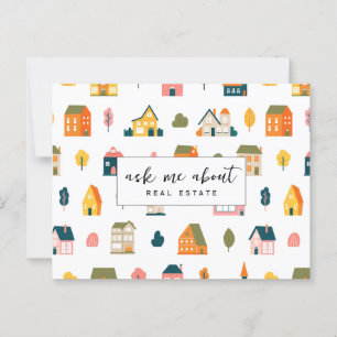 Ask Me About Real Estate Houses Promotional Postcard