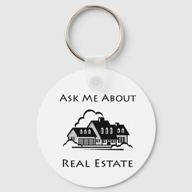Ask Me About Real Estate Key Chain (Front)