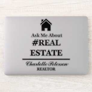 Ask Me About Real Estate Laptop Sticker