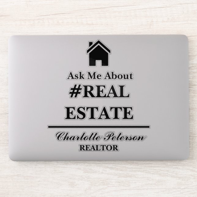 Ask Me About Real Estate Laptop Sticker (Computer)